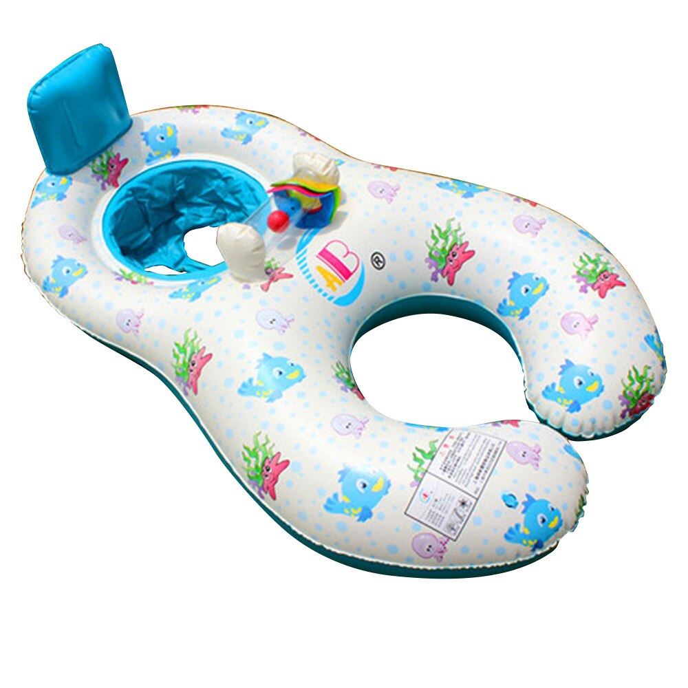 Moeder Kind Opblaasbare Zwemmen Ring Baby Float Dubbele Cirkel Kind Zonnescherm Swimtrainer Cirkels Kids Zwembad Accessoires: WJ3294A