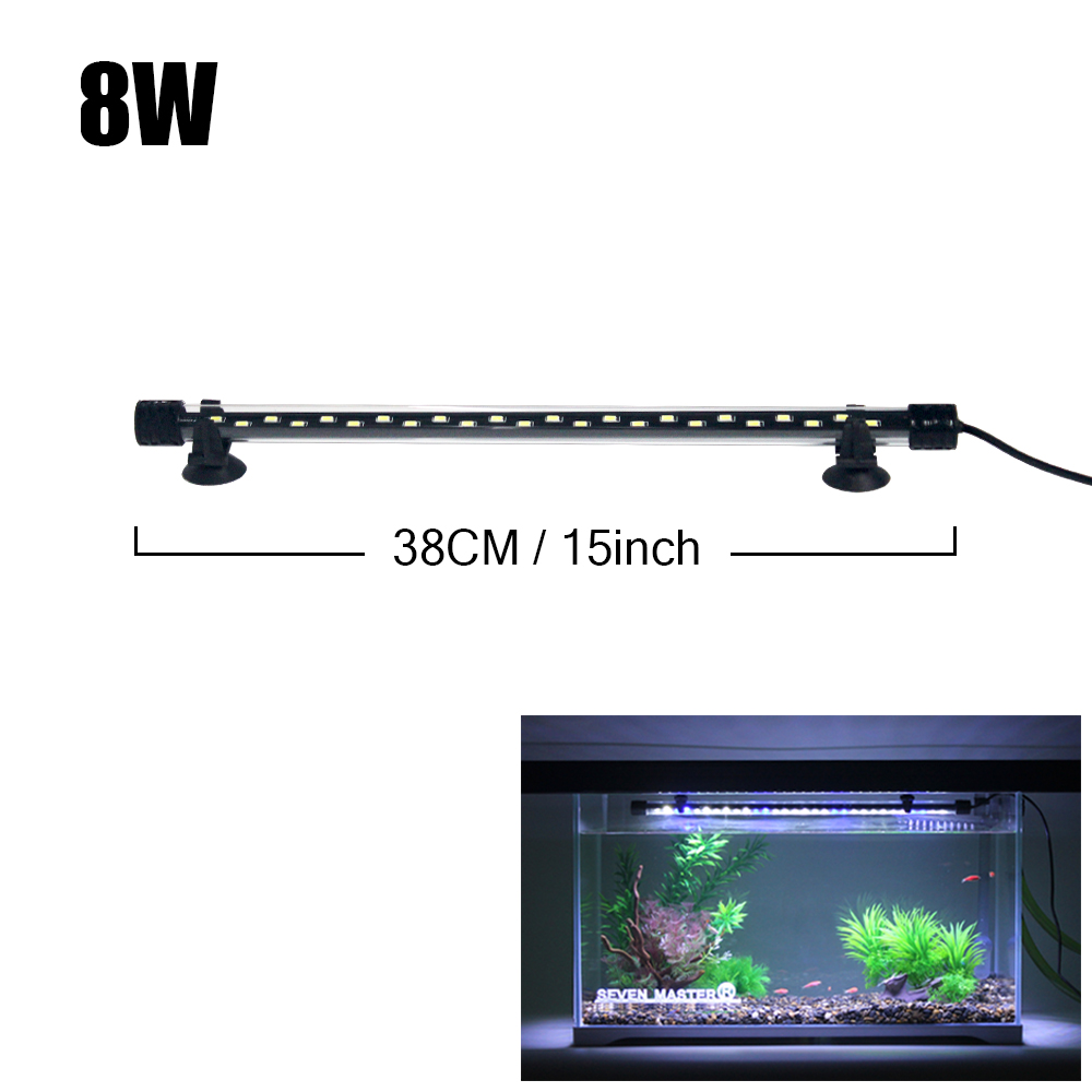 Luz LED para acuario, lámpara de cultivo de plantas, luz impermeable para pecera, 18-58CM, iluminación decorativa para acuarios subacuáticos, 90-260V, 5730chip: Morado