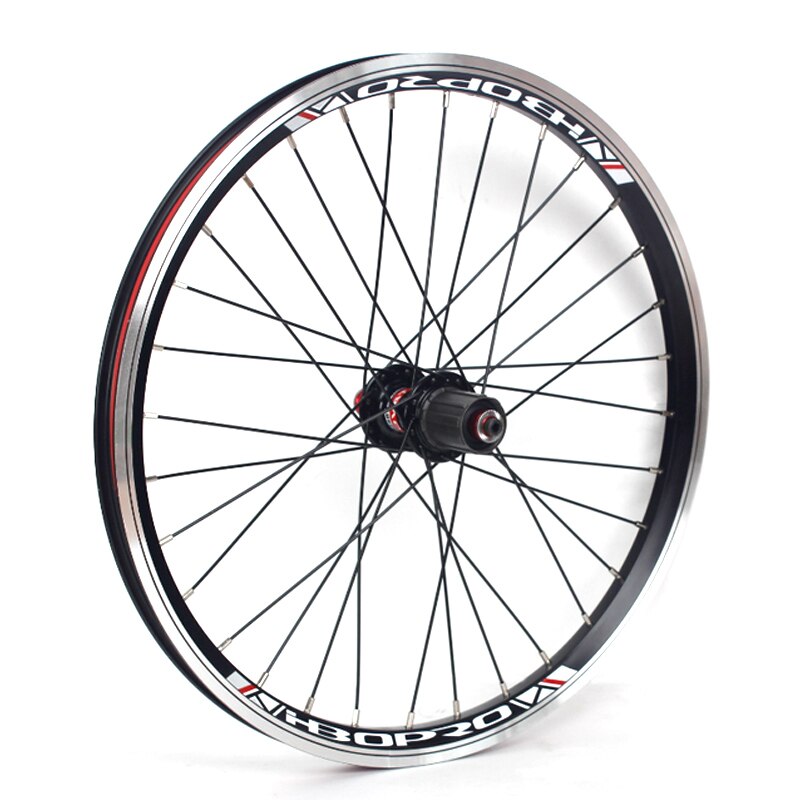 Mountain bike wheel set 20 inch 406 451 V brake disc brake double layer aluminum alloy 2 bearing 7-10 speed 32 hole wheel set