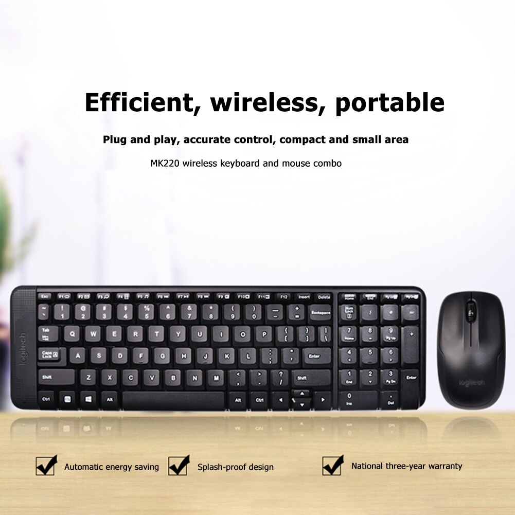 Logitech MK220 2.4GHz Wireless Keyboard 1000DPI Op... – Grandado