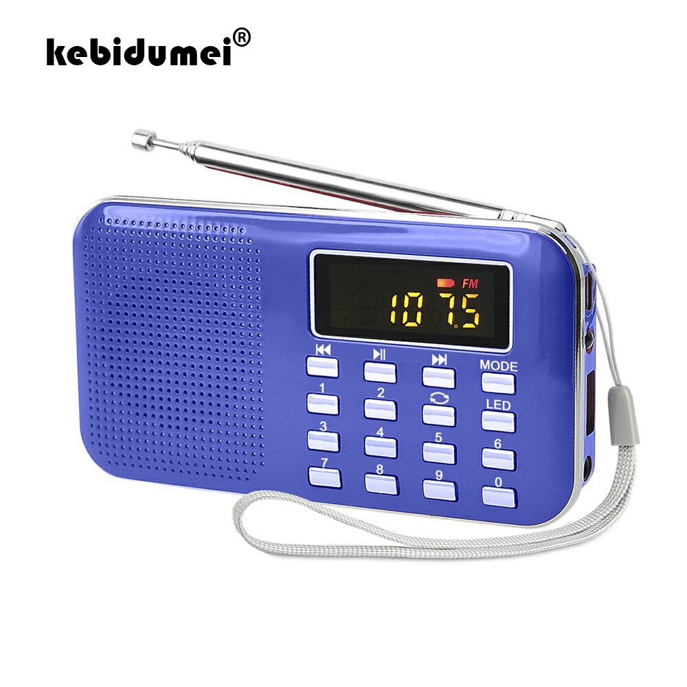 Mini L-218 Digital LCD MP3 Radio Speaker Player Support TF Card USB Portable Radio FM Speaker with LED Flashlight Function