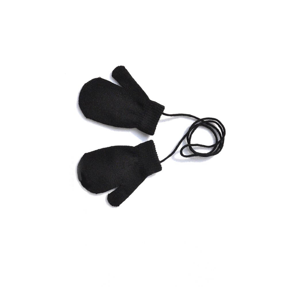 1 Pair Toddler Glove Kids Knit Mitten Comfortable Children Finger Cover with String for Kid&#39;s Outdoor Wearing