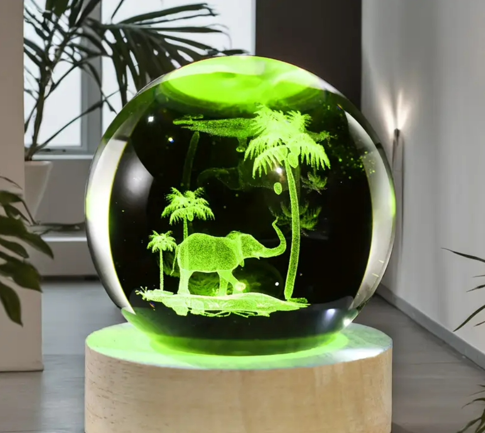 3d kristalllampor lampa glödande planetarisk galax nattlampa kristallkula nattlampor sänglampa heminredning jul: Beige / Rosa
