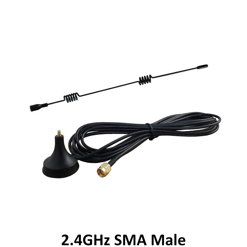 2 uds. De conector macho de antena Wifi de 2,4 Ghz, SMA 5dbi 2,4G, antena con base magnética con ventosa, cable de extensión de 3 metros, enrutador wi-fi