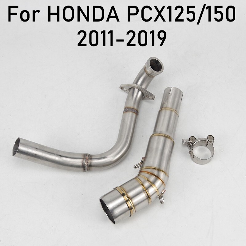Slip On For Honda PCX 125 PCX 150 PCX125 - Motorcycle Exhaust Modified Front Connection Mid Link Pipe: A