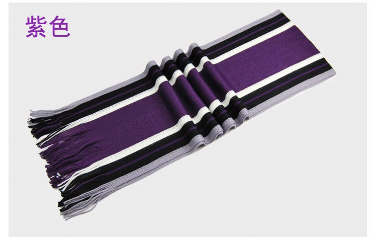 Men Classic Cashmere Scarf Winter Warm Soft Fringe Striped Tassel Shawl Wrap striped scarf men scarves: Purple