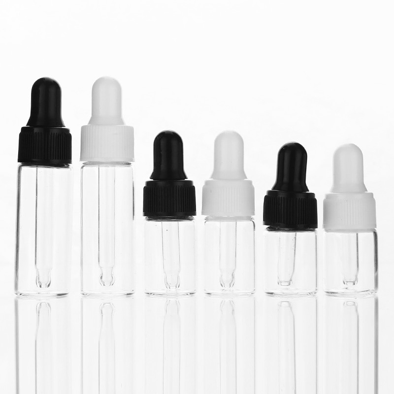 50 stk/parti 1ml 2ml 3ml 5ml tom dråbeflaske bærbar ravfarvet glasflaske æterisk olieflaske med glas øjendråber