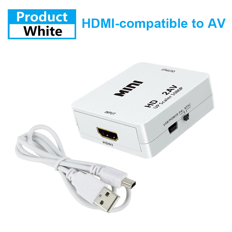 HDMI-compatible to RCA Converter AV/CVBS L/R Audio Video Set Top Box Up Scaler 1080P MINI HD2AV Support NTSC PAL Output HD To AV: Red