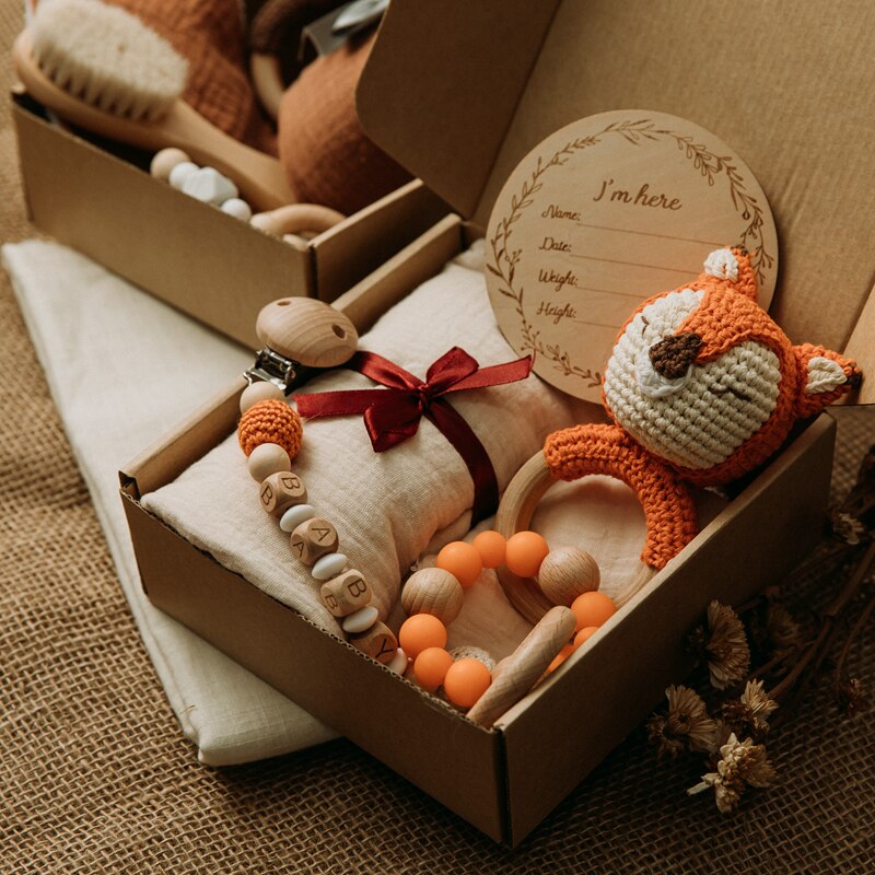 Lassen sie Machen 1einstellen Baby Zeug Schlecht Handtuch Baumwolle Decke Pinsel Produkte Für freundlicher Spielzeug Häkeln Rassel Kasten Weihnachten präsentieren