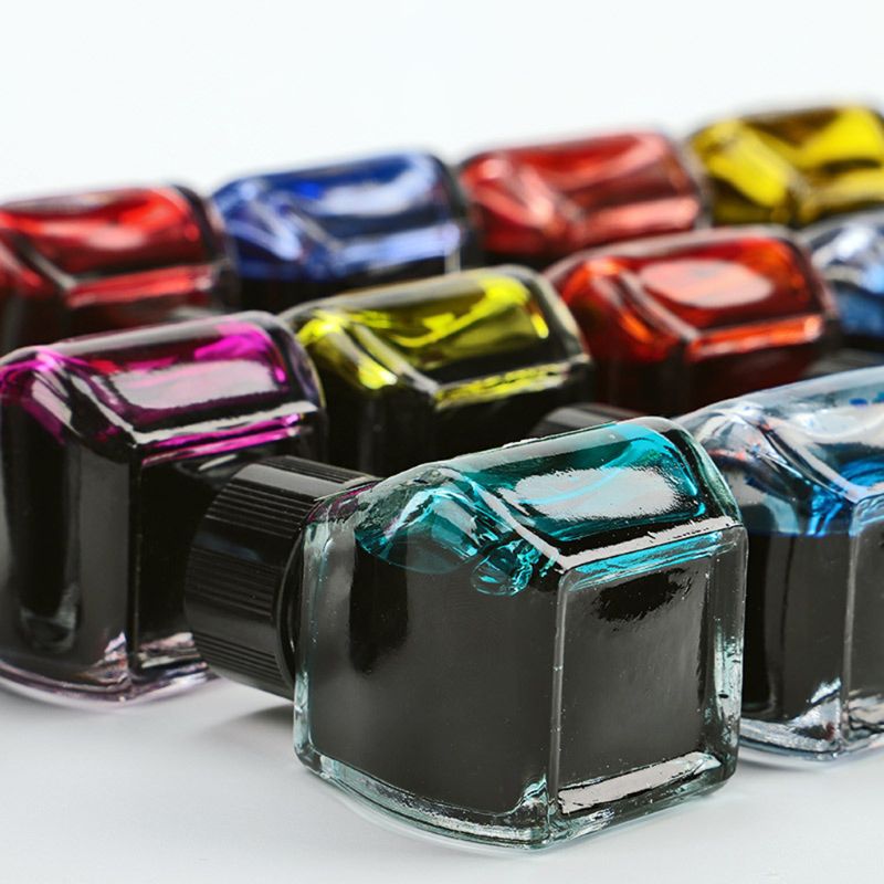 30ml 16 couleurs verre lisse écriture stylo plume encre costume pour recharge école étudiant papeterie fournitures de bureau
