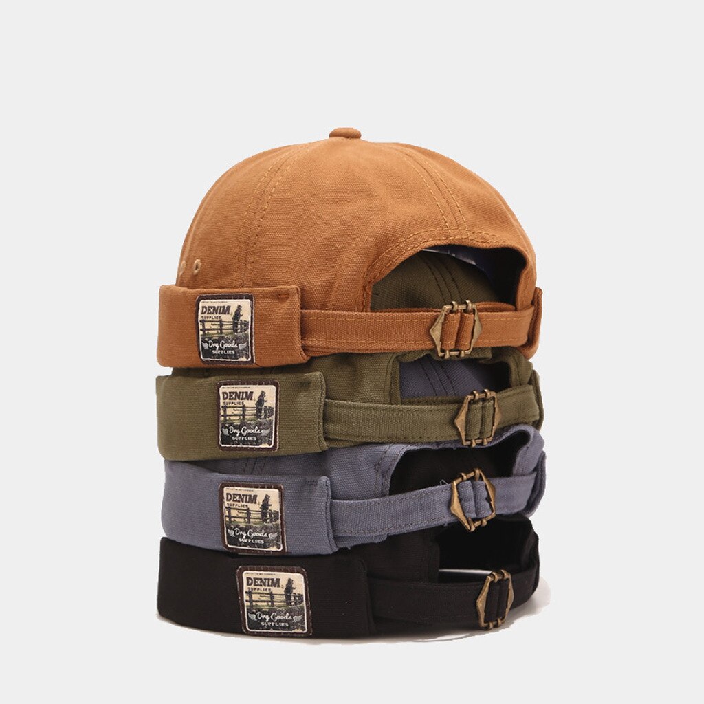 Vouw Skullcap Retro Mannen Sailor Cap Vrouwen Warm Rolde Manchet Emmer Cap Brimless Hoed Verstelbare Muts Motorkap Mutsen