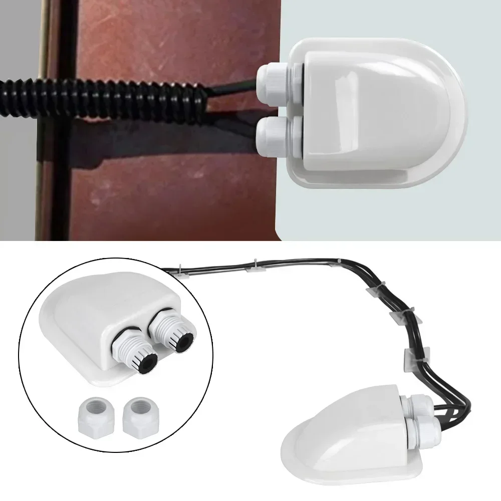Caja de conexiones Solar para coche y caravana, caja de glándula de entrada de Cable, soporte de conector de Cable de entrada de techo, furgoneta de camper de doble orificio