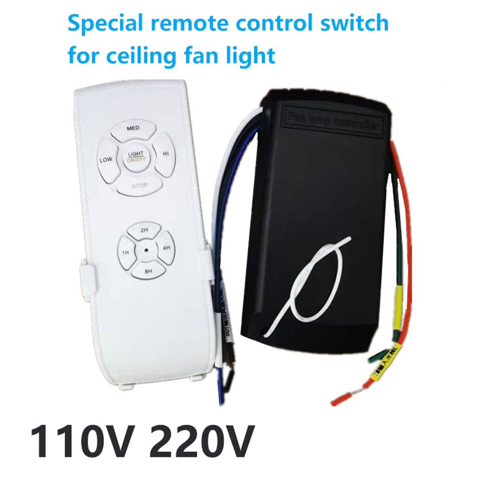 Universal Ceiling Fan Lamp Remote Control Kit AC 110V 220V Timing Control Switch Adjusted Wind Speed Transmitter Receiver
