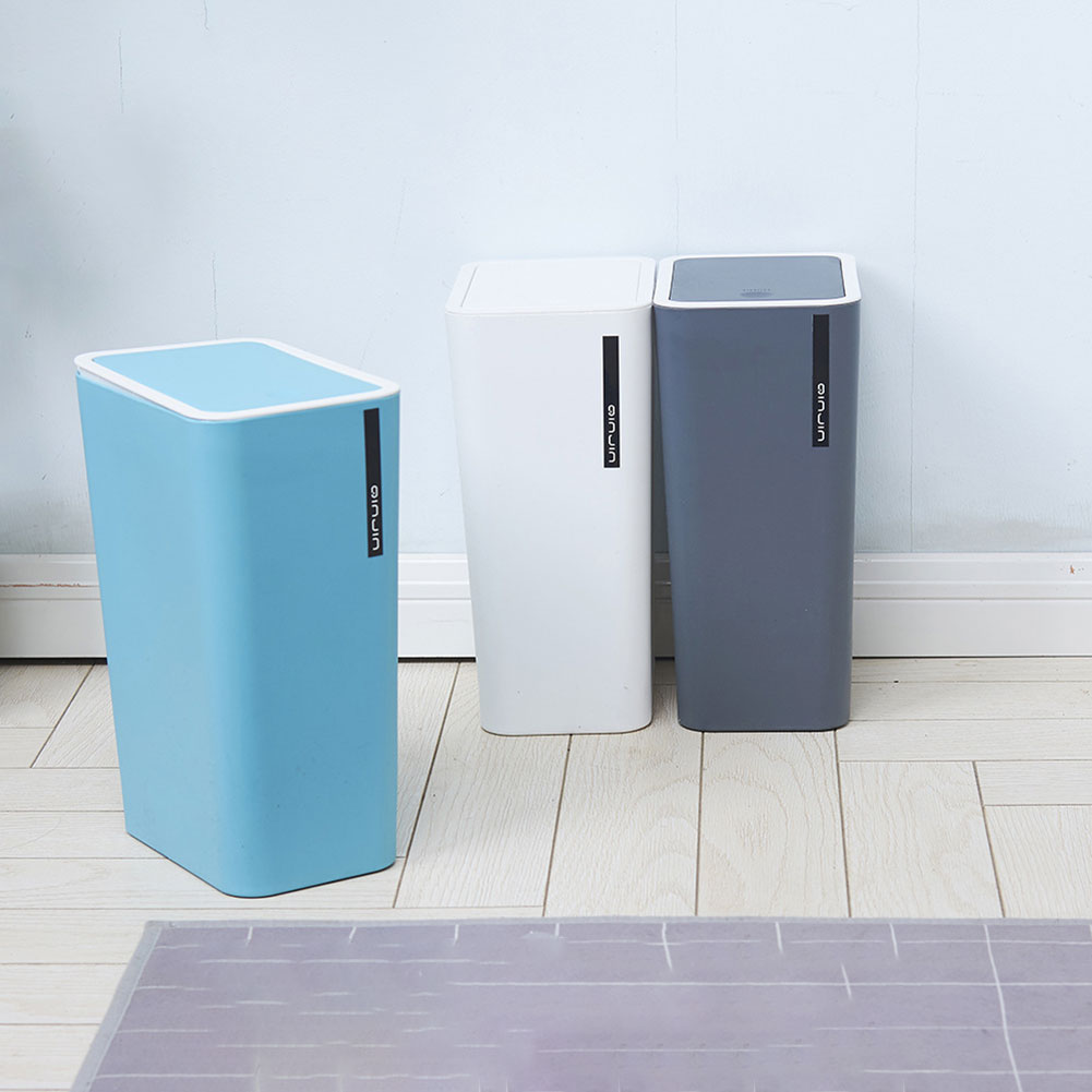 Kitchen Cabinet Door Hanging Trash Can With Lid Wall-Mounted Waste Baskets Push-Top Trash Water-Proof Rubbish Waste Garbage Bin