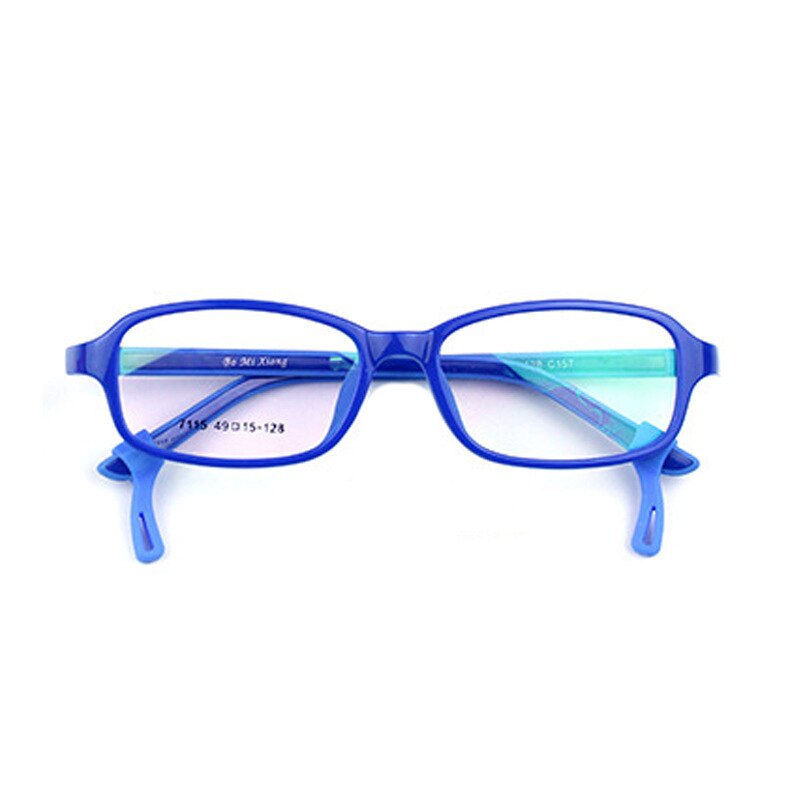 Eyeoomu børnebriller  tr90 silikone optisk ramme til børn med gummi ærme dreng sport pige nærsynethed hyperopi fleksible briller: Blå