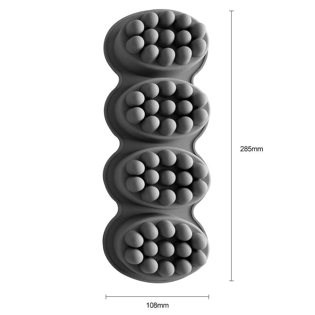 4 hulrums silikonesæbeform til massageterapi bar diy sæbeværktøj hjemmelavet ovale spa-sæber form silikonesæbeform