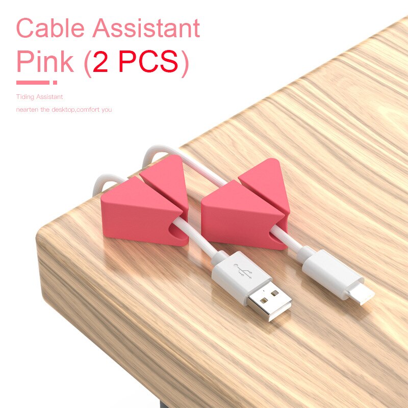 Schreibtisch Organizer Daten Kabel Abschluss Werkzeug Feste praktisch Linie Hub Schnalle nacht Kabel Manager Kopfhörer Abschluss Artefakt: Z01-Rosa-2Stck
