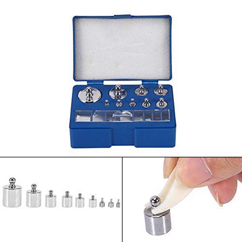 17 Pcs Calibration Weights Set, 10Mg-100G Grams Weights Calibration, Precision Steel Calibration Weight Kit