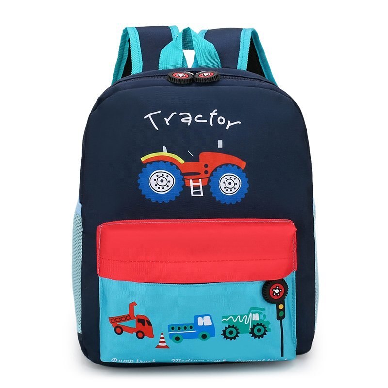 Crianças mochila do jardim de infância saco de escola dos desenhos animados carro mundo menino e meninas mochila crianças impermeabilização saco de armazenamento infantil: Green