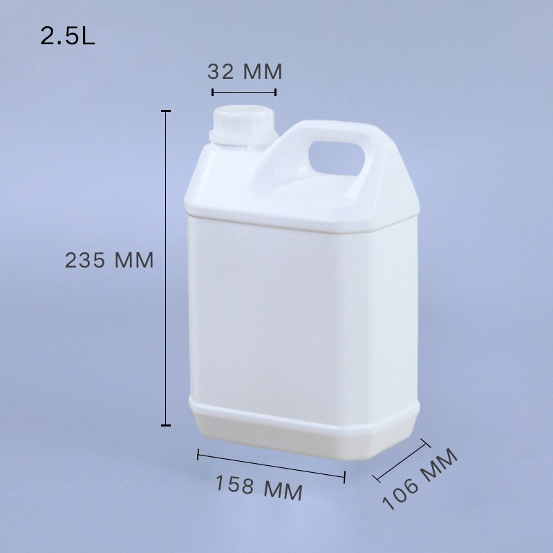 Dicht 2,5 liter HDPE kunststoff Behälter Lebensmittel Klasse flüssigkeit jerry können Verdicken Leere Desinfektionsmittel Fass 1Stck: Weiß