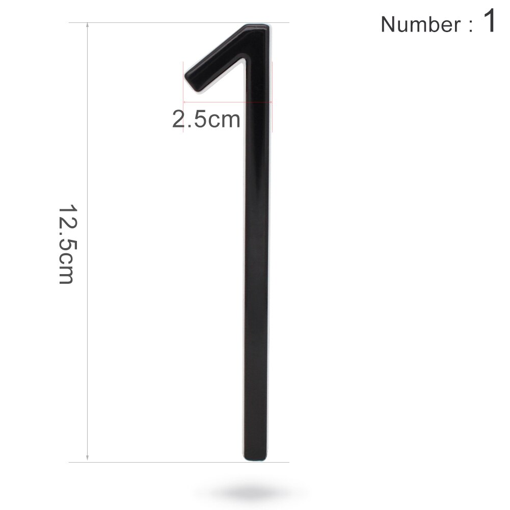 5" Floating House Number Metal Modern Home Number Garden Door Mailbox Decor Letter with Nail Kit Coated Black Visibility Signage: Number 1