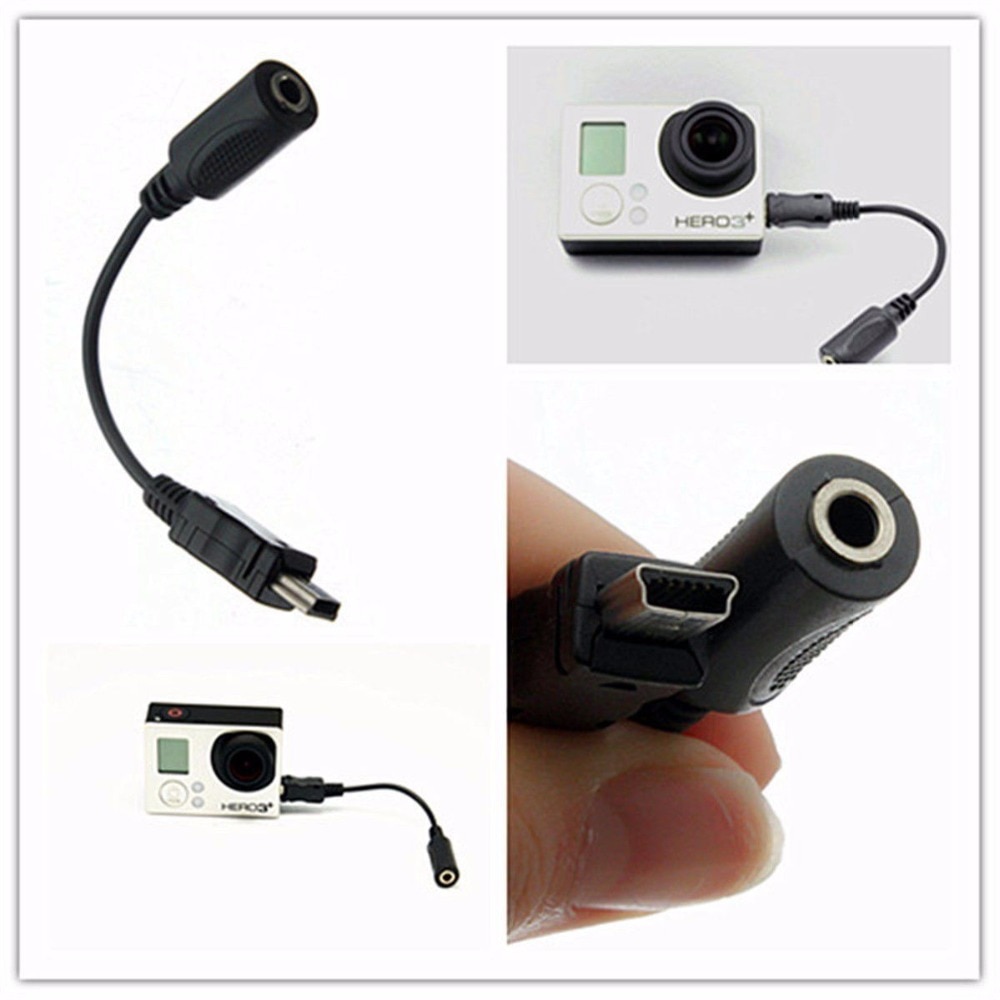 Mini USB Naar 3.5mm Hoofdtelefoonaansluiting Mic Kabel Adapter Voor Camera GoPro Hero 3 + 3 4