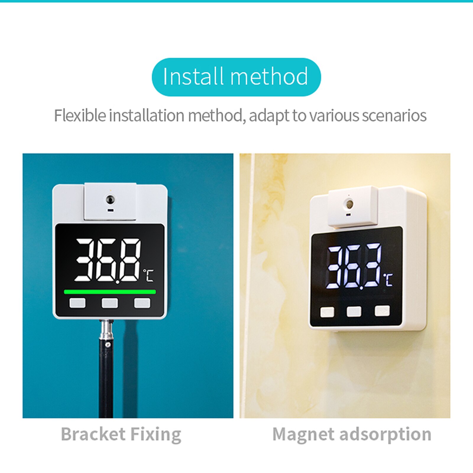 Termómetro infrarrojo sin contacto, medidor de temperatura montado en la pared, pantalla Digital ℃/℉, medición rápida y precisa