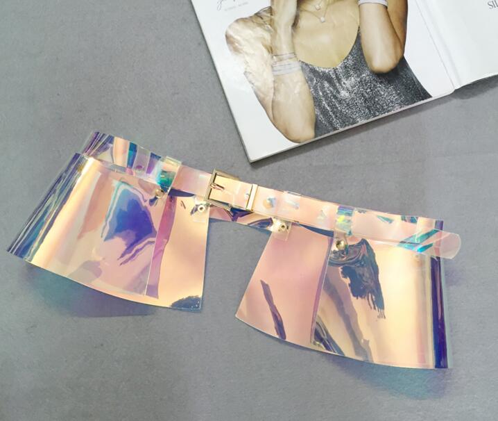 Nuevos accesorios de cinturón ancho de falda de cuero para mujer, corsé de color pvc, extraíble, correa de doble uso, cinturón de cintura, ropa de chica: E004