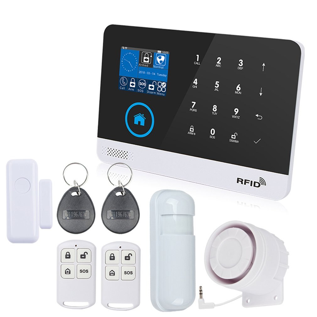 WIFI+GSM Alarm Host LCD Display Touch Keypad Support 3G SIM Card Phone APP Control Security Alarm System
