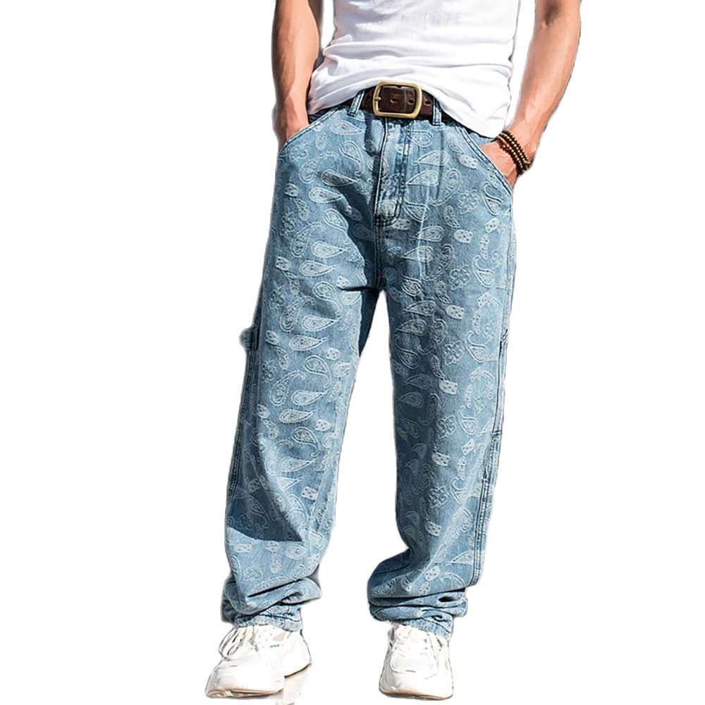 Moda hiphop harém calças de brim dos homens casuais calças de brim em linha reta solta calças largas plus size calças de carga streetwear roupas masculinas