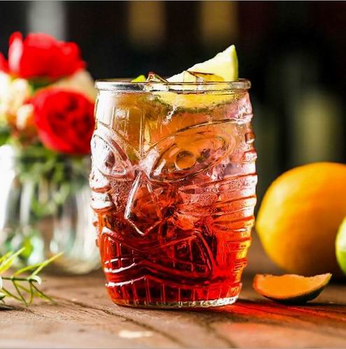 1 Pcs Tiki Mug Cocktail Cup Beer Wine Mug Ceramic Tiki Mugs Art Crafts Hawaii Mugs Art Ceramic Cup Wine Crafts Bar Tool: Small 475ML