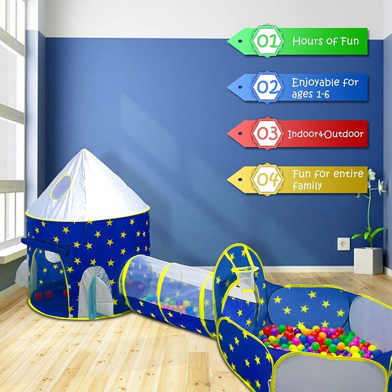Childrens Pool Tent Bal Pit Speelhuis Crawl Tunnel Outer Space Kids Play Tent Voor Kinderen Indoor Outdoor Speelhuis