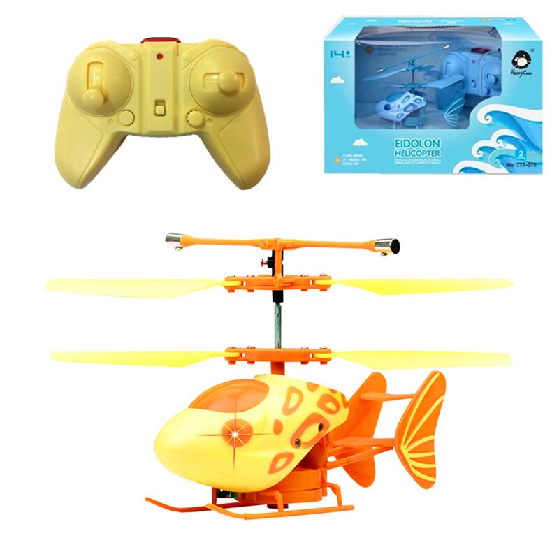 2.4G Remote Control Helicopter Two Way Remote Control Flying Fish With Gyroscope Light Model Aircraft For Kids Year: Type A 01