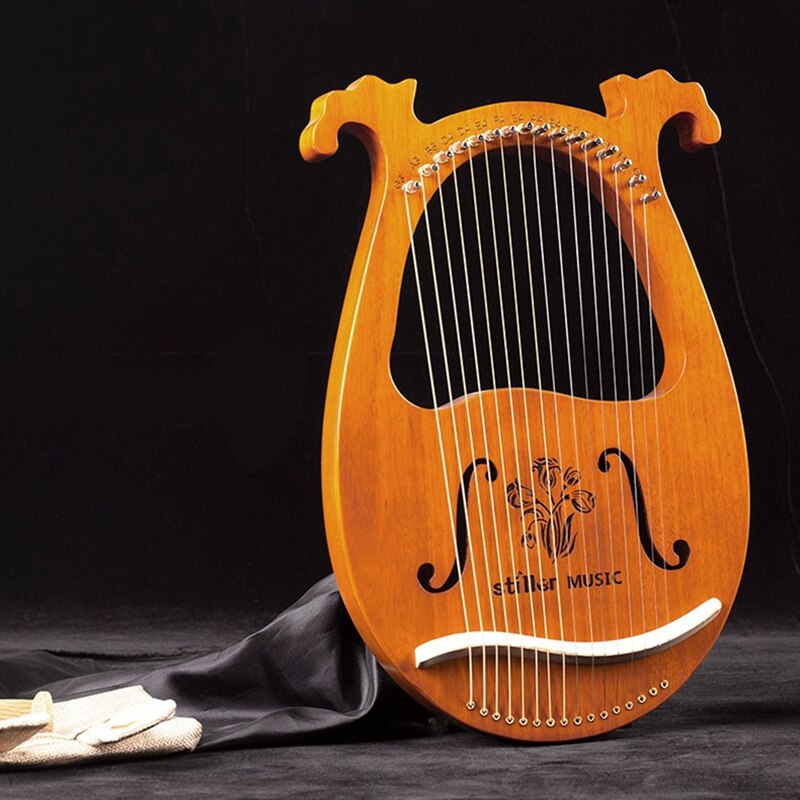 Lier Harp, Griekse Viool, 16 String Harp Massief Hout Mahonie Lier Harp Met Stemsleutel Voor Muziek Liefhebbers Beginners,Etc