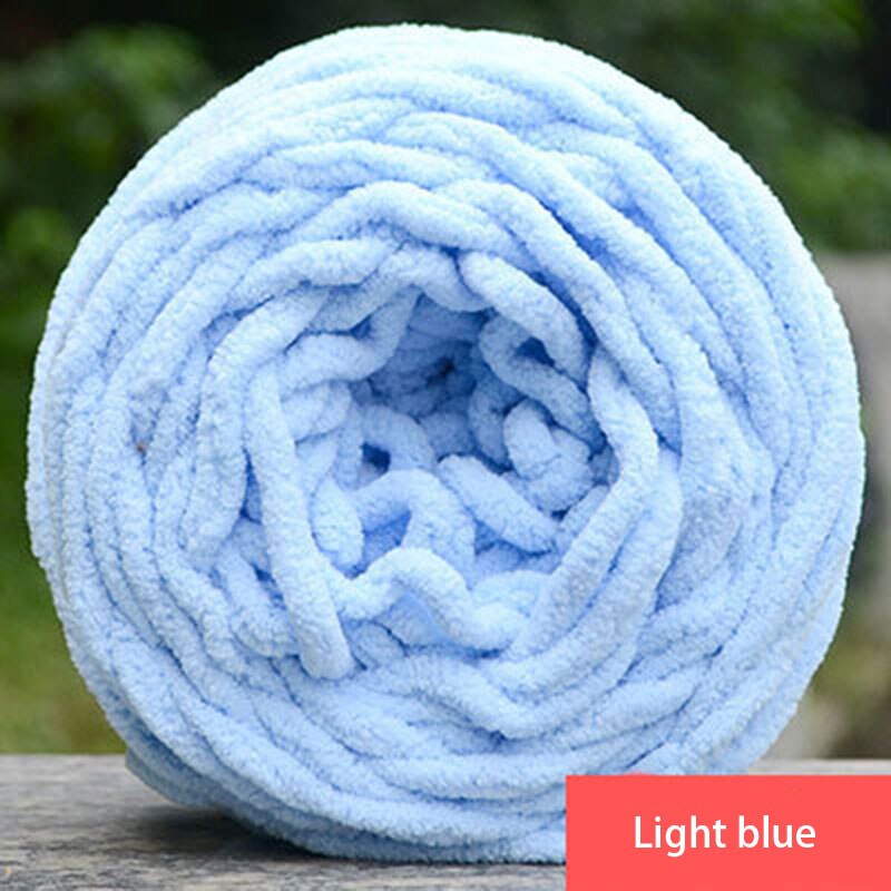 Diy Soft Breien Chunky Badstof Wol Bal Streng Sjaal Garen Pure Kleur Leuke 100G #80465: Light blue