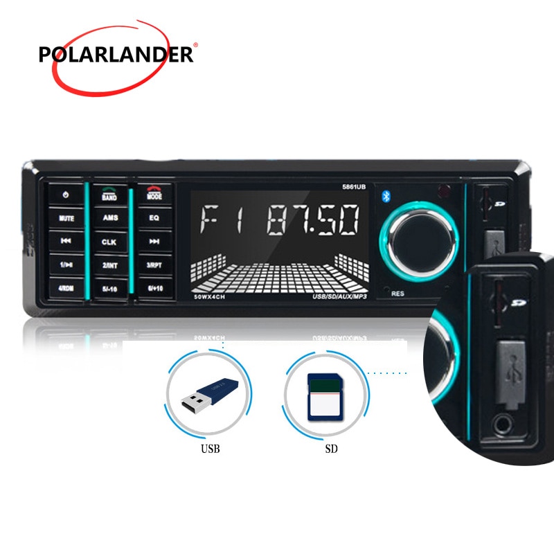 FM radio Auto Mp3-speler Electronics Bluetooth afstandsbediening 1 DIN 4*50 W USB/SD/AUX universele 12 V