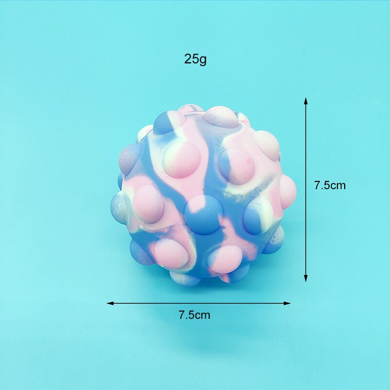 Pop Stress Ball Fidget Toy with Printed Pattern 3D Silicone Push Bubble Stress Anti-Anxiety Squeeze Sensory Bubbles Popping: 14