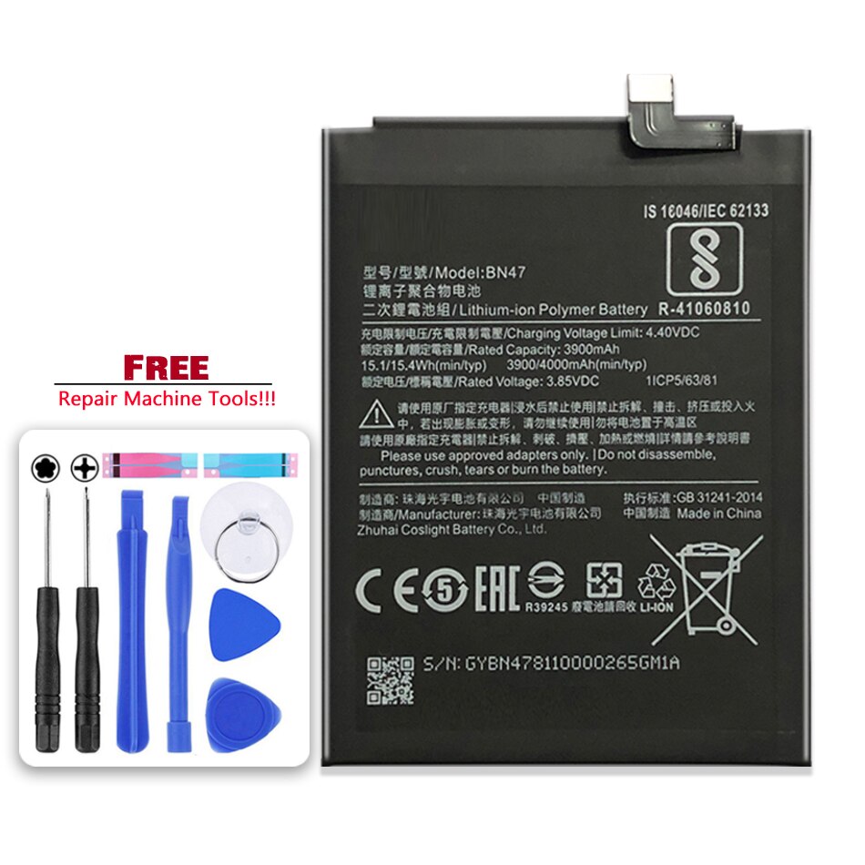 Bateria BN47 do Xiaomi Redmi 6 Pro 6Pro Mi A2 Lite Bateria Batterie + bezpłatne narzędzie