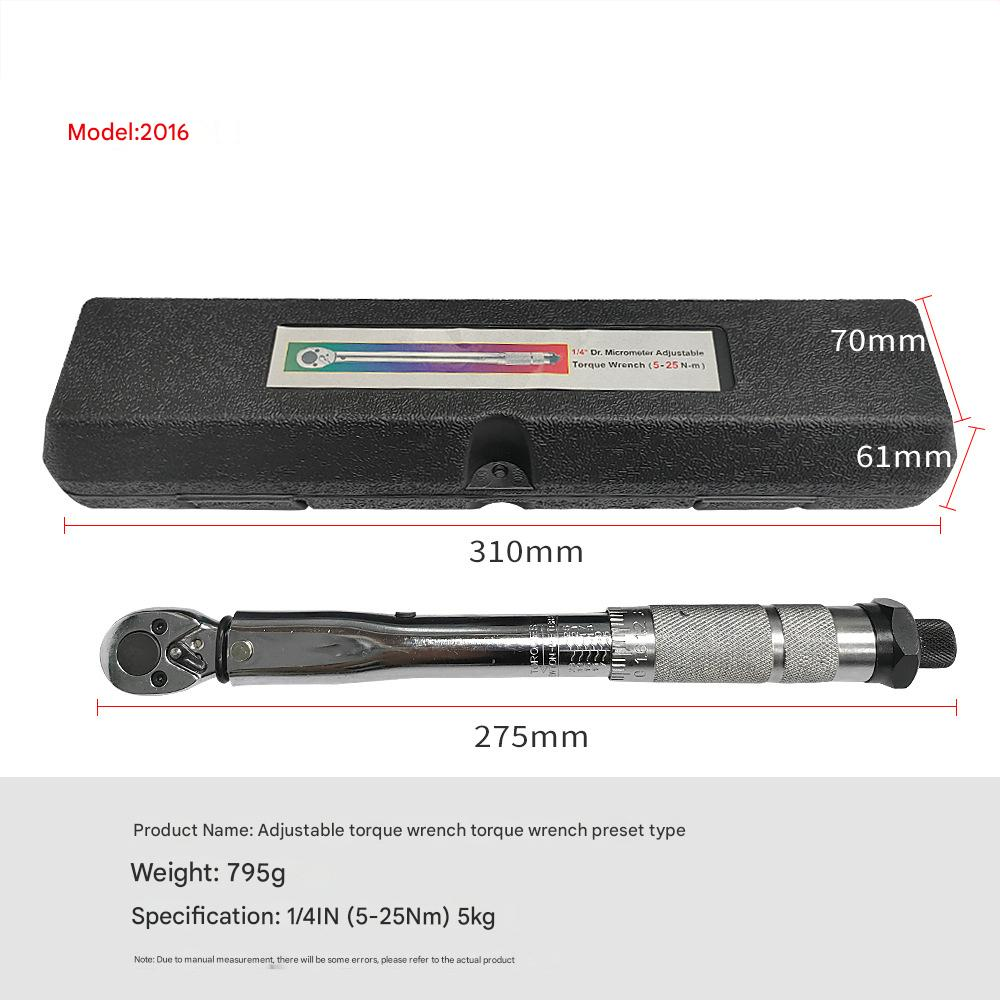 Torque Wrench Set 5-25 Nm/19-110 Nm/28-210 Nm/ Two Way To Accurately Mechanism Hand Tool Spanner Torquemeter Ratchet Kit: Silver