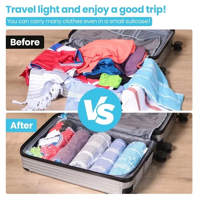 Oprolbare reisruimtebesparende opbergzakken voor bagage, kleding, cruiseschip, Essentials Home Packing-Organizer