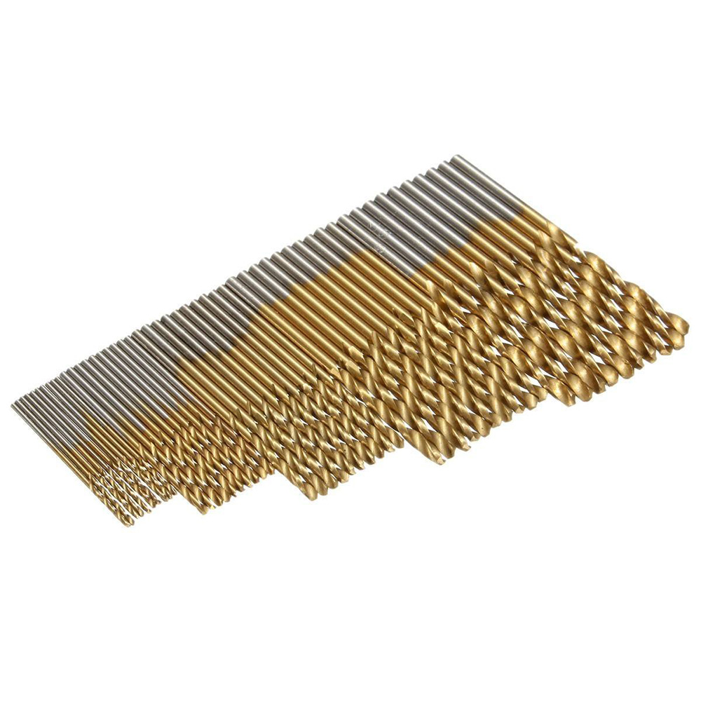 50 Stuks High Speed Steel Twist Boor 1.0/1.5/2.0/2.5/3.0 Mm Titanium Coated Hss boor Houtbewerking Handgereedschap Boor Set