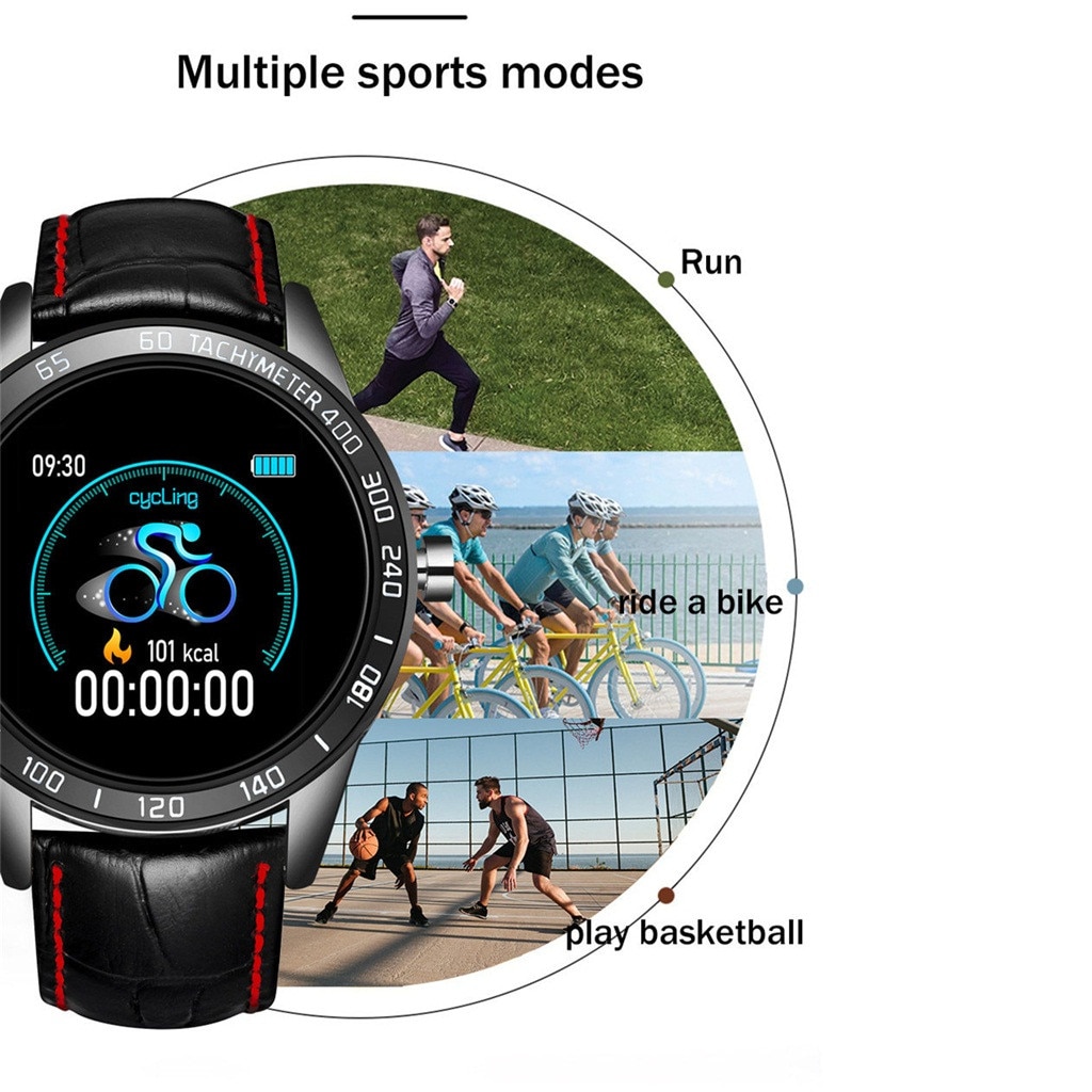 BEHATRD Smartwatch - OLED Color Display - Heart Rate & Blood Pressure Monitor - Stainless Steel Band