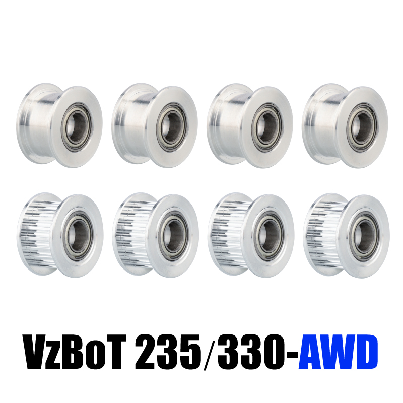 Mellow 1Set 3D Printers Parts VzBoT GT2 Idler Kit Aluminium Timing Pulley 20 Tooth Wheel Bore 5mm For 2GT Gates Timing Belt 6MM: Silver