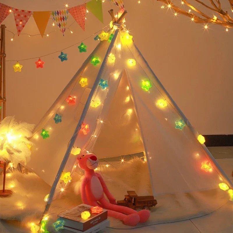 LED-Lichter String Star Girlande Lampe USB/Batterie für Wohnzimmer im Freien Garten Camping Hochzeit Weihnachts feier Dekor betrieben