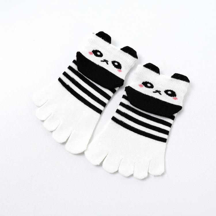 1 Pcs Cartoon Leuke Vijf Vinger Sokken Kids Sokken Jongens Meisjes Kinderen Sokken Ademende Sokken: WHITE / 1-3Y