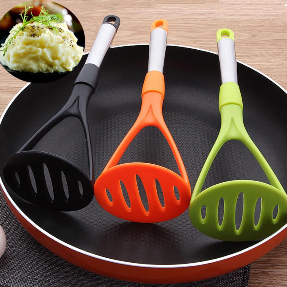 1pc Potato Press Tool Potato Masher Ricer PP Plastic Potato Mud Pressure Machine Crusher Kitchen Gadgets Fruit Vegetable Tools
