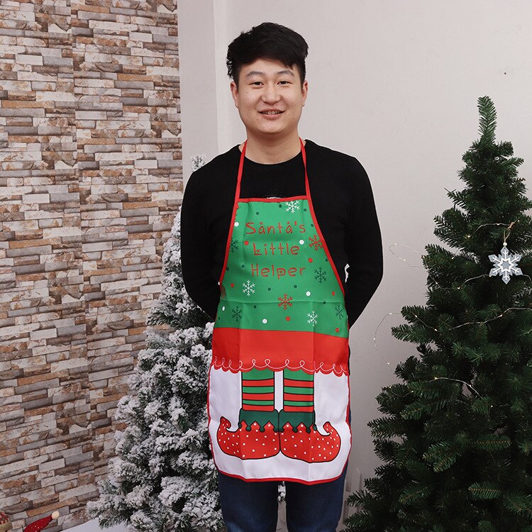 Christmas Chef Uniform Apron Kitchen Cooking Baking Cleaning Decorations Catering Food Service Bakery Waiter Restaurant Kawaii