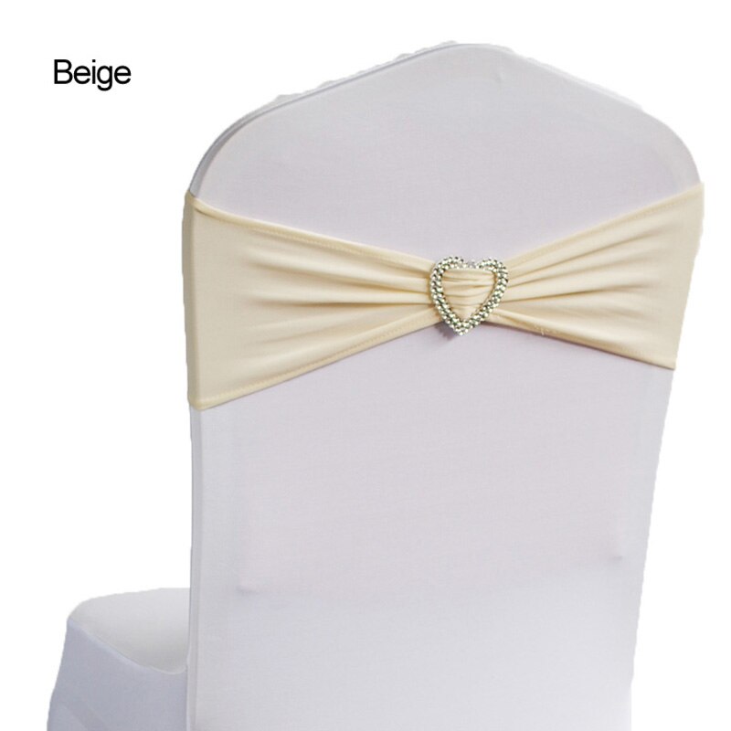 50 stücke Spandex Lycra Hochzeit Stuhl Abdeckung Schärpe Bands Hochzeit Party Geburtstag Stuhl Dekor königlich Blau verrotten Schwarz Weiß Rosa lila: Beige