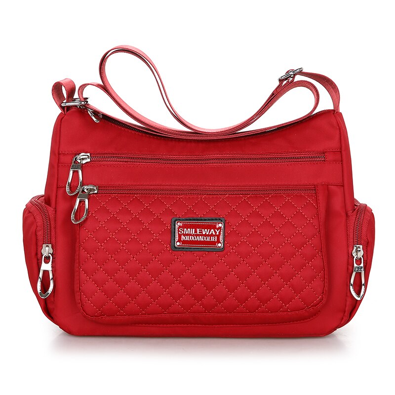 Donne di Lusso messaggero Borsa in nylon Impermeabile Borse a Spalla casuale superiore-maneggiare Signore Della Borsa di Viaggio Delle Donne Crossbody Borsa: Rosso