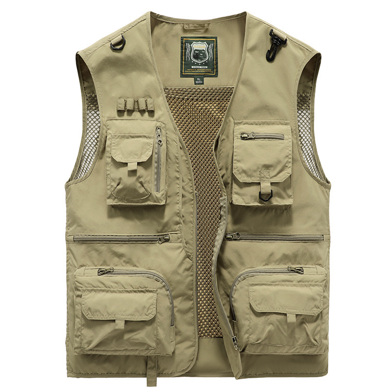 Chaleco con múltiples bolsillos para hombre, abrigo fino para fotografía, pesca, trabajo al aire libre, verano,